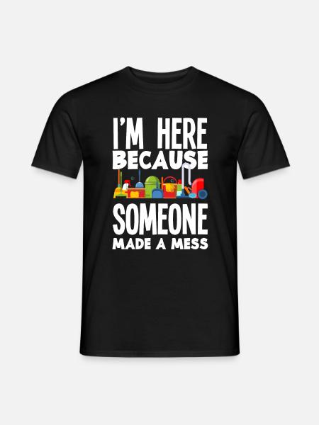Hausmeister Reinigung Putzfrau Putzmann - Männer T-Shirt - Schwarz