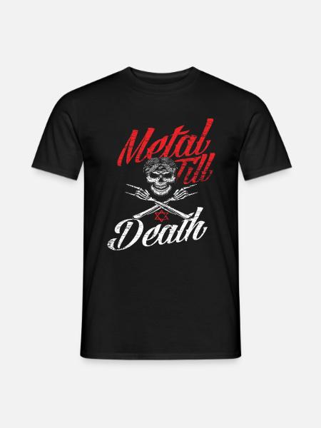 Metal Musik Musiker Totenkopf - Männer T-Shirt - Schwarz
