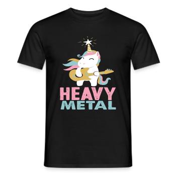 Licorne Heavy Metal Musique - T-shirt homme - noir - Devant - AI Model Male 178 light (178cm)