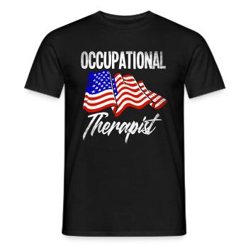 Occupational therapist America Patriot - Men's T-Shirt - black - Front - AI Model Male 178 light (178cm)