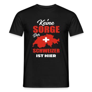 Schweizer - Männer T-Shirt - Schwarz - Vorne - AI Model Male 178 light (178cm)