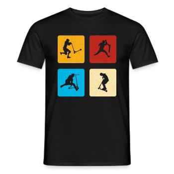 Stunt Scooter - Men's T-Shirt - black - Front - AI Model Male 178 light (178cm)