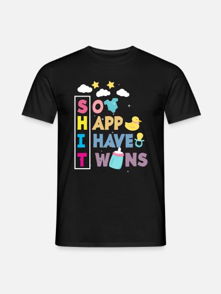 Gemini Birth Pregnancy Announcement - Men's T-Shirt - black