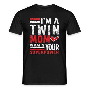Maman jumelle - T-shirt homme - noir - Devant - AI Model Male 178 light (178cm)
