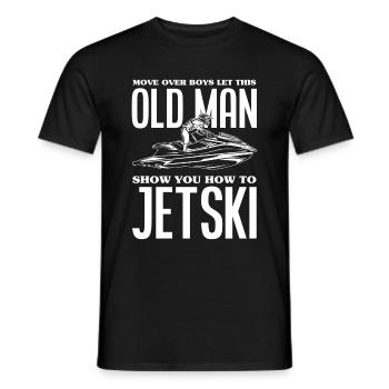 Jet Ski Old Man Gift - Men's T-Shirt - black - Front - AI Model Male 178 light (178cm)