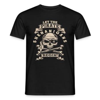 Costume d’os de crâne de pirate - T-shirt homme - noir - Devant - AI Model Male 178 light (178cm)