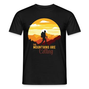 The Mountains Are Calling - Men's T-Shirt - black - Front - AI Model Male 178 light (178cm)