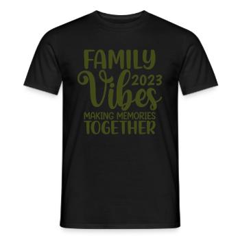 Family Vibes 2023 Making Memories Together - Men's T-Shirt - black - Front - AI Model Male 178 light (178cm)