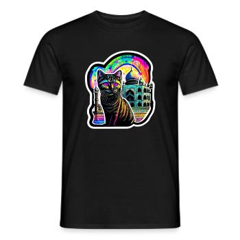 Stoner Cat en Inde - T-shirt homme - noir - Devant - AI Model Male 178 light (178cm)