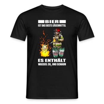 Freiwillige Feuerwehr Feuerwehrmann Bier Geschenk - Männer T-Shirt - Schwarz - Vorne - AI Model Male 178 light (178cm)