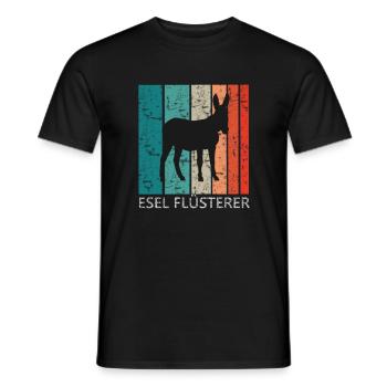 Esel Flüsterer Retro Vintage T Shirt - Männer T-Shirt - Schwarz - Vorne - AI Model Male 178 light (178cm)
