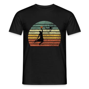 Basket-ball rétro Vintage Slam Dunk cadeau - T-shirt homme - noir - Devant - AI Model Male 178 light (178cm)