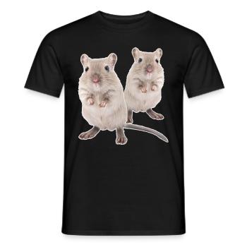 Rennmaus Gerbils Souris de course du désert - T-shirt homme - noir - Devant - AI Model Male 178 light (178cm)