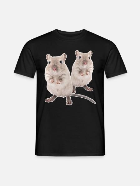 Rennmaus Gerbils Wüstenrennmäuse - Männer T-Shirt - Schwarz