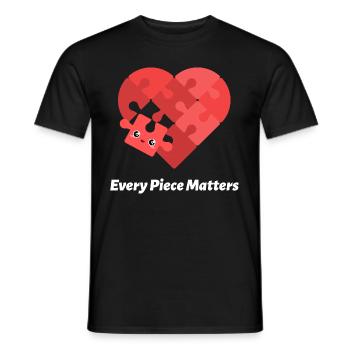 Chaque pièce compte Puzzle d’acceptation de l’autisme - T-shirt homme - noir - Devant - AI Model Male 178 light (178cm)