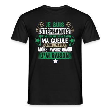 Je Suis Stéphanois Saint-étienne Fans Humour Foot - T-shirt homme - noir - Devant - AI Model Male 178 light (178cm)