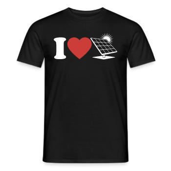 J’aime le photovoltaïque - Cœur - Énergie renouvelable - T-shirt homme - noir - Devant - AI Model Male 178 light (178cm)