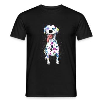 amant de chien chemise de chien dalmatien drôle - T-shirt homme - noir - Devant - AI Model Male 178 light (178cm)