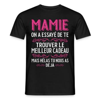 Mamie Fête Des Mères Cadeau Anniversaire Mamie - T-shirt homme - noir - Devant - AI Model Male 178 light (178cm)