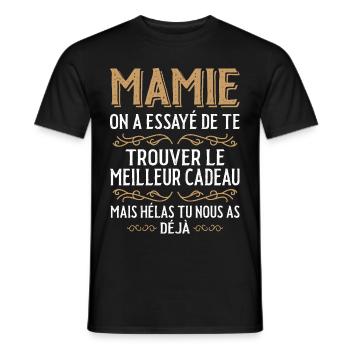 Mamie Fête Des Mères Cadeau Anniversaire Mamie - T-shirt homme - noir - Devant - AI Model Male 178 light (178cm)