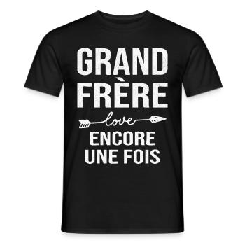 Grand Frère Encore Une Fois Annonce Grossesse - T-shirt homme - noir - Devant - AI Model Male 178 light (178cm)