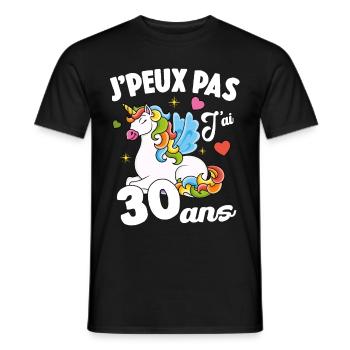 Je Peux Pas J'ai 30 Ans Anniversaire Cadeau - T-shirt homme - noir - Devant - AI Model Male 178 light (178cm)