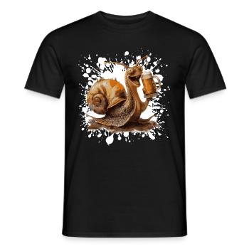 Bière d’escargot drôle - T-shirt homme - noir - Devant - AI Model Male 178 light (178cm)