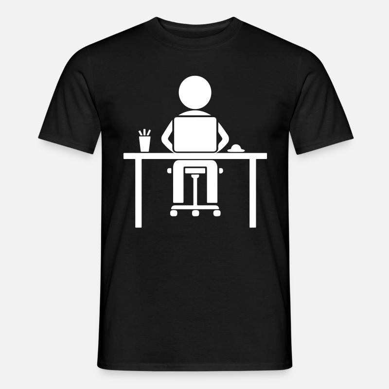 Arbeiter Computer Job - Männer T-Shirt - Schwarz