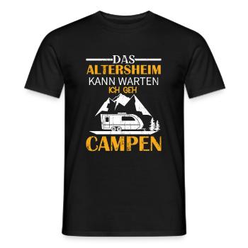 Das Altersheim kann warten ich geh Campen - Männer T-Shirt - Schwarz - Vorne - AI Model Male 178 light (178cm)