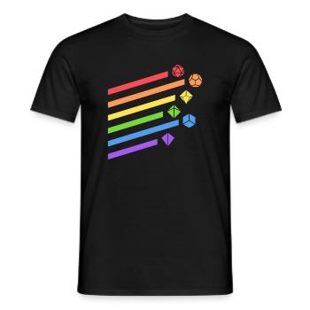 Rainbow Polyhedral Dice Set Tabletop RPG - Men's T-Shirt - black - Front - AI Model Male 178 light (178cm)