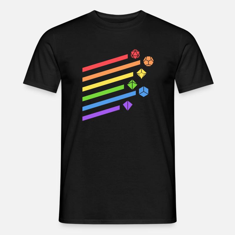 Rainbow Polyhedral Dice Set RPG sur table - T-shirt homme - noir