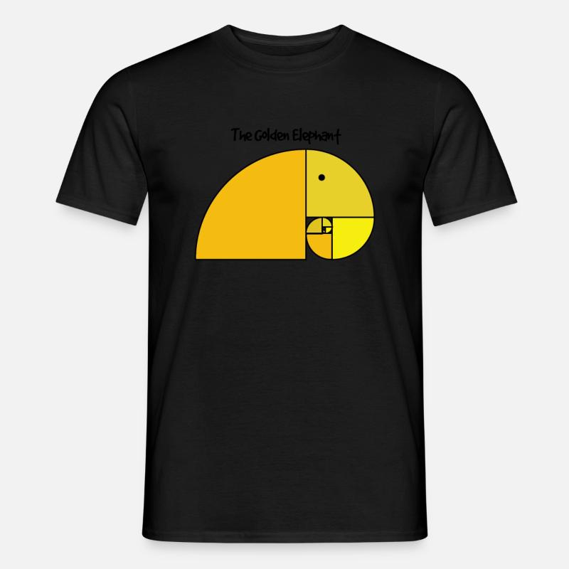 Fibonacci Elephant - Goldener Schnitt Elefant - Männer T-Shirt - Schwarz