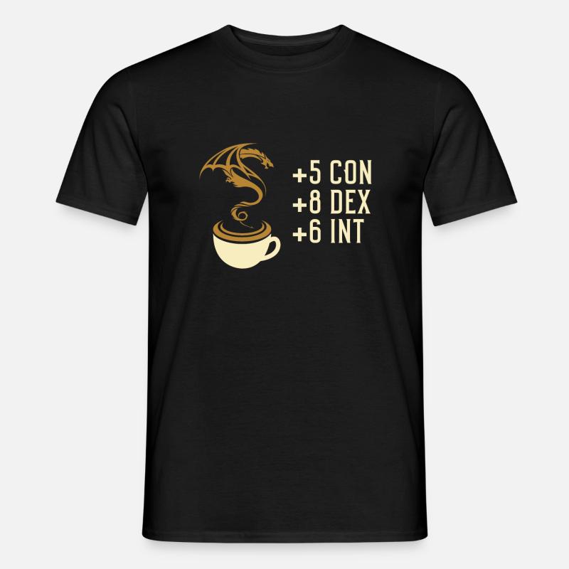 Coffee Stats Tabletop-RPG-Spiele - Männer T-Shirt - Schwarz