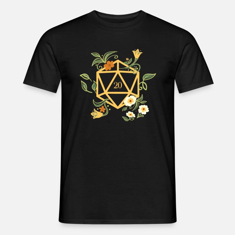 Polyhedral D20 Dice Plant Tabletop RPG - Men’s T-shirt - black