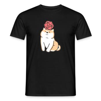 Shiba Inu Cute Dog with D20 Dice - Men's T-Shirt - black - Front - AI Model Male 178 light (178cm)