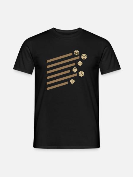 Braune polyedrische Würfel Set Tabletop-RPG Retro - Männer T-Shirt - Schwarz