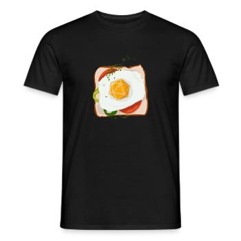 Polyhedral D20 Dice Egg Sandwich Tabletop RPG - Men's T-Shirt - black - Front - AI Model Male 178 light (178cm)