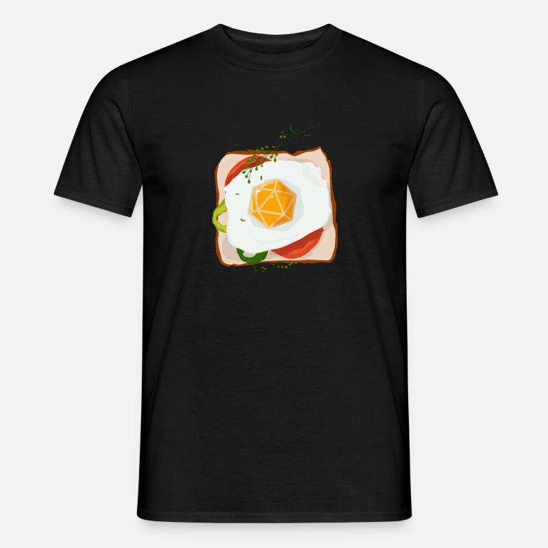 Polyédrique D20 Dice Egg Sandwich RPG de table - T-shirt homme - noir