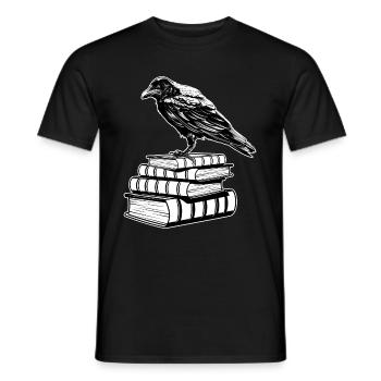 Dark Academia Aesthetic Rabe Krähe On Old Bücher - Männer T-Shirt - Schwarz - Vorne - AI Model Male 178 light (178cm)