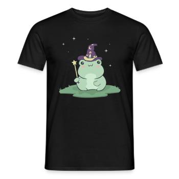Cottagecore Aesthetic Kawaii Unicorn Frog Wizard - Männer T-Shirt - Schwarz - Vorne - AI Model Male 178 light (178cm)