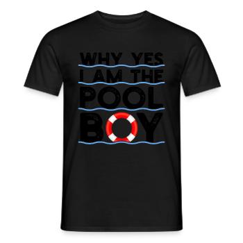 Drôle de nageur nageur oui je à la piscine garçon ge - T-shirt homme - noir - Devant - AI Model Male 178 light (178cm)