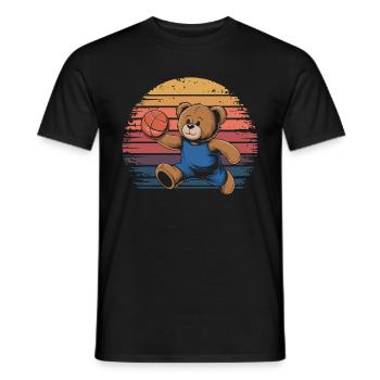 Teddy Bear Playing Basketball Vintage - Men's T-Shirt - black - Front - AI Model Male 178 light (178cm)