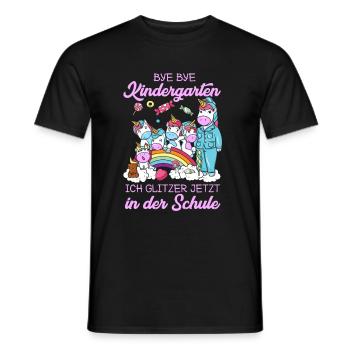 1. Klasse Einschulung Schulanfang Einhorn Geschenk - Männer T-Shirt - Schwarz - Vorne - AI Model Male 178 light (178cm)