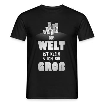 Die Welt ist klein und ich bin groß - Männer T-Shirt - Schwarz - Vorne - AI Model Male 178 light (178cm)