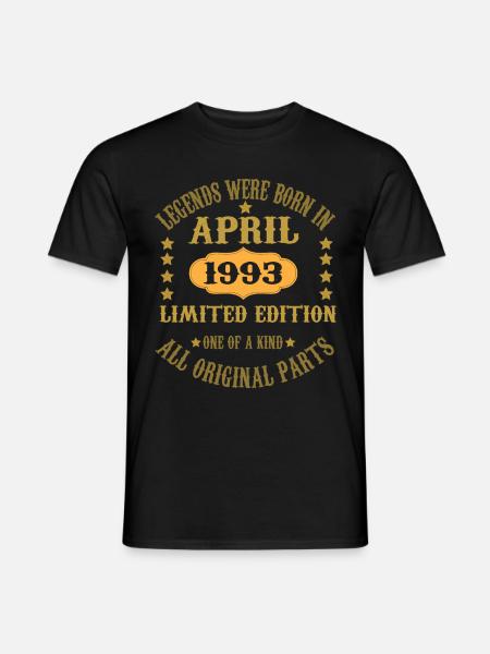 April Jahrgang 1993 geboren Legenden Geburtstag - Männer T-Shirt - Schwarz