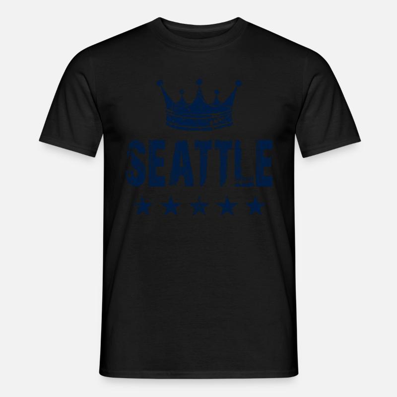 Seattle Krone Sterne - Männer T-Shirt - Schwarz