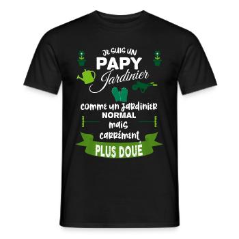 Mon Papy jardinier - T-shirt homme - noir - Devant - AI Model Male 178 light (178cm)