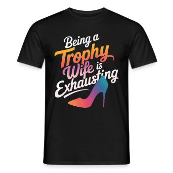 Femme Épouse Partenaire Famille Marié - T-shirt homme - noir - Devant - AI Model Male 178 light (178cm)