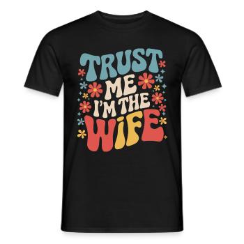 Femme Épouse Partenaire Famille Marié - T-shirt homme - noir - Devant - AI Model Male 178 light (178cm)