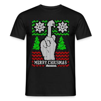 Christmas Ugly Merry Christmas Xmas Gift - Men's T-Shirt - black - Front - AI Model Male 178 light (178cm)